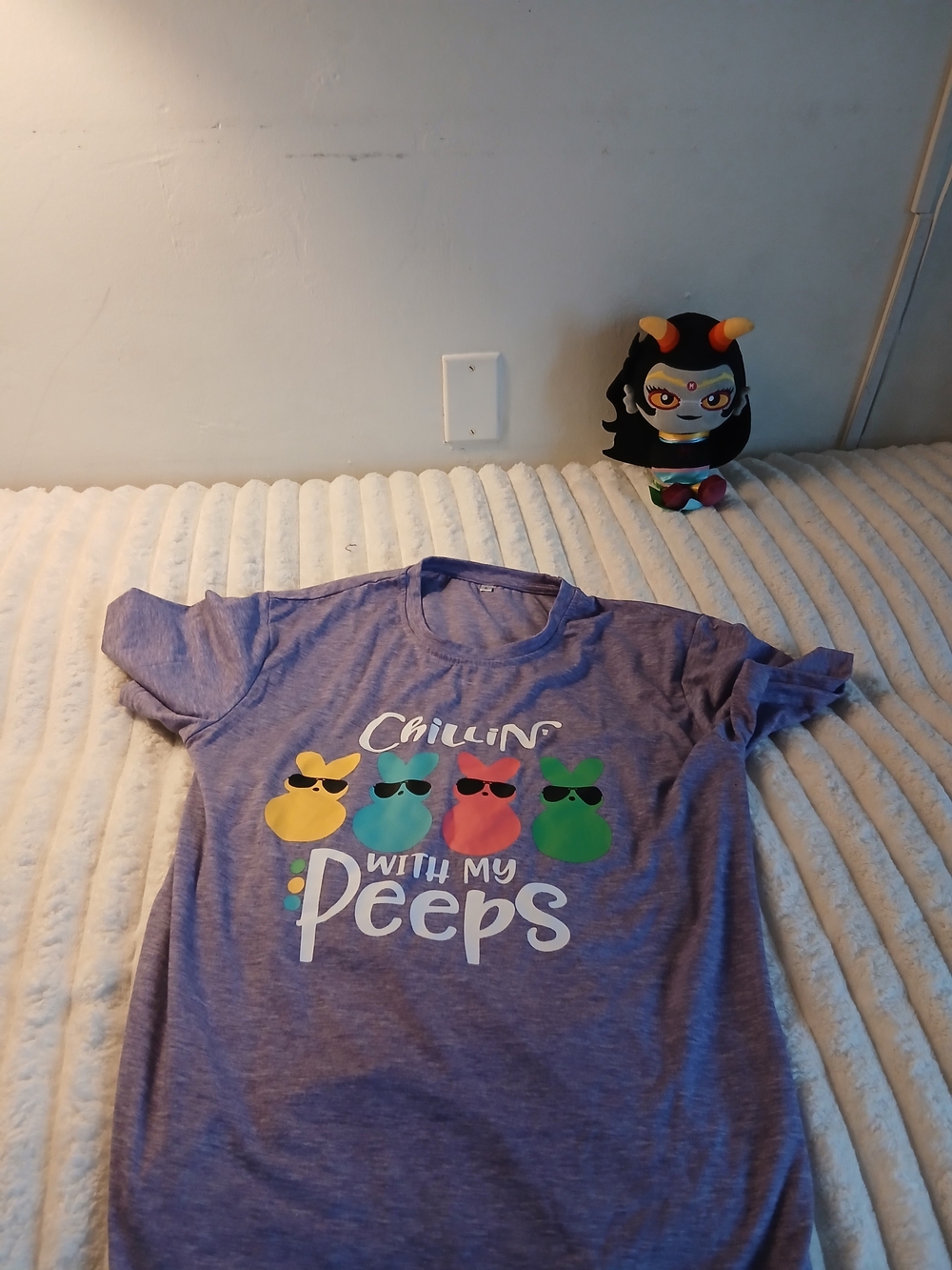 Purple Graphic 'Chillin' With My Peeps' Short Sleeve Tee
